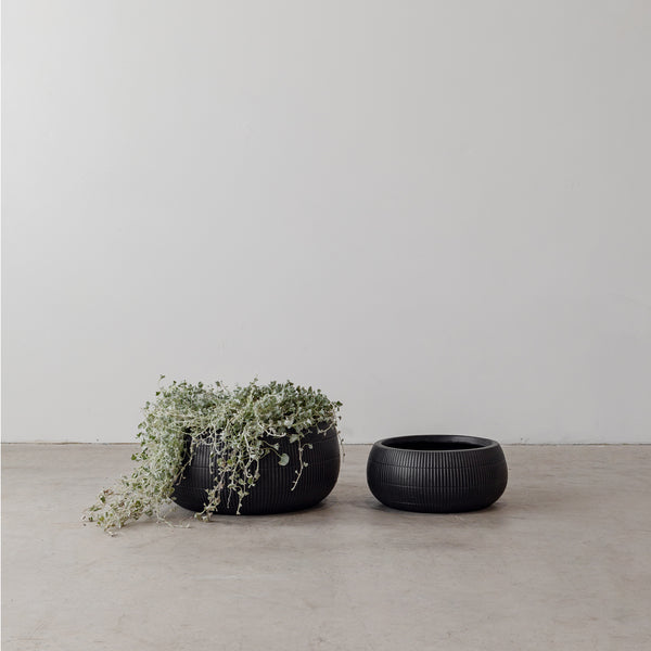 Formantera Bowl Pot — Black Tile - Empire Home