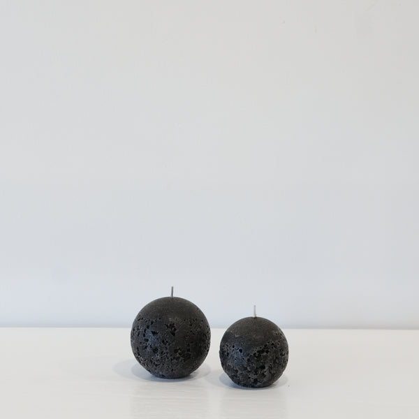 Textured Sphere Candle — Black - Empire Home