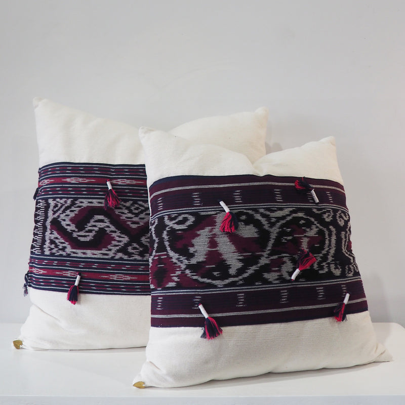 Limited Edition Ikat Cushion — Magenta Ink - Empire Home