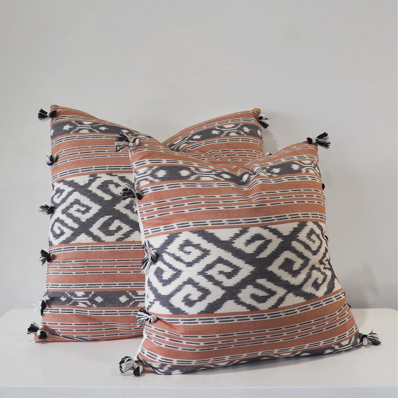 Limited Edition Ikat Cushion — Terra Ink - Empire Home