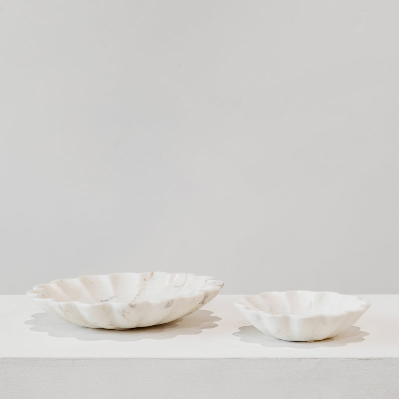 Scallop Bowl — White Marble - Empire Home