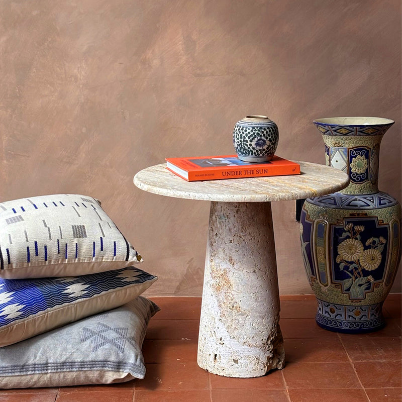 Kloss Side Table — Travertine - Empire Home