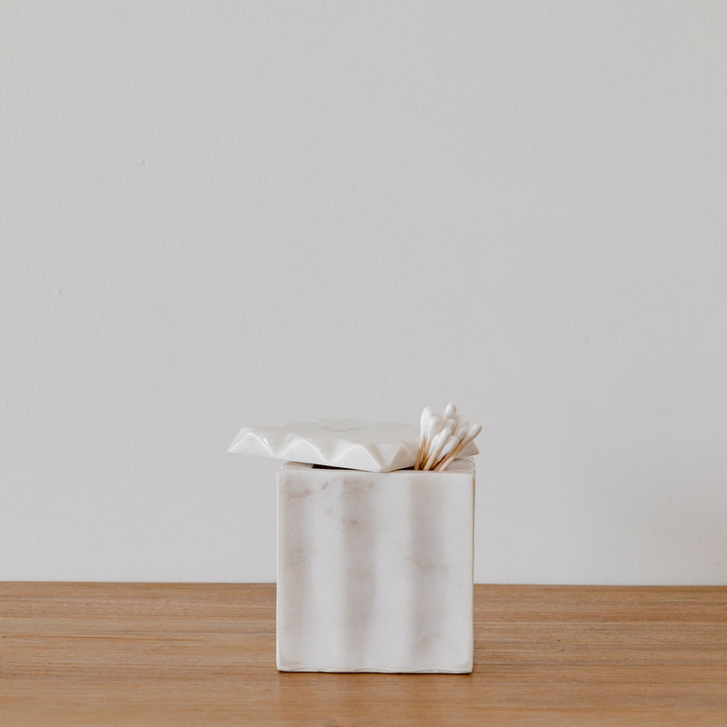 Silas Marble Canister — White - Empire Home