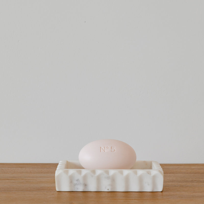 Silas Marble Soap Dish — White - Empire Home