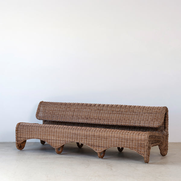 Zaza Outdoor Sofa — Tonal Round Weave - Empire Home