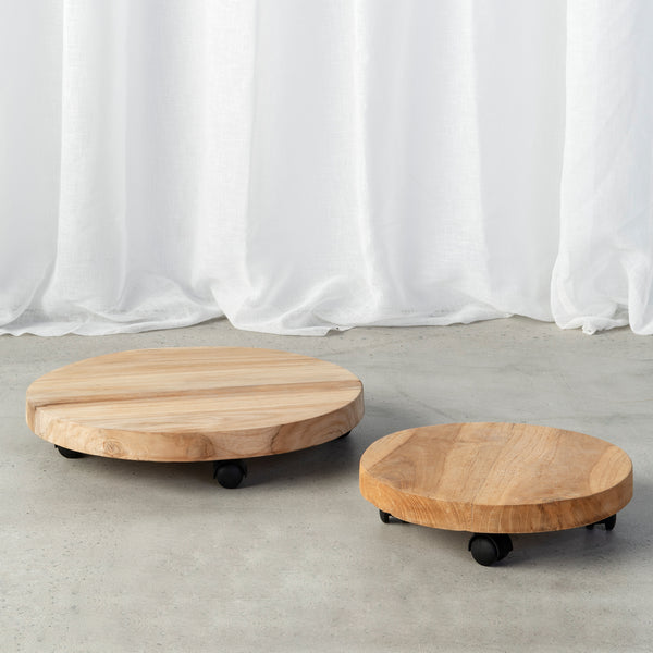 Beatrice Teak Stand on Wheels - Empire Home