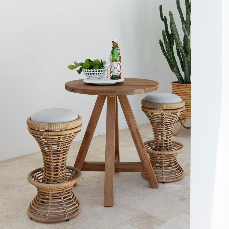 Caspian Outdoor Swivel Stool — Natural - Empire Home