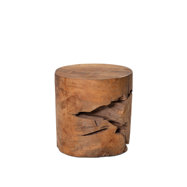 Organic Round Teak Stool - Empire Home