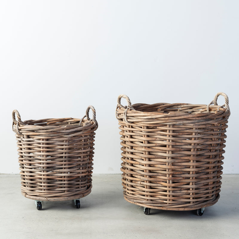 Beatrice Round Basket on Wheels - Empire Home