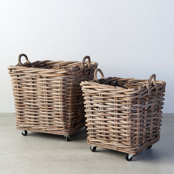 Beatrice Square Basket on Wheels - Empire Home