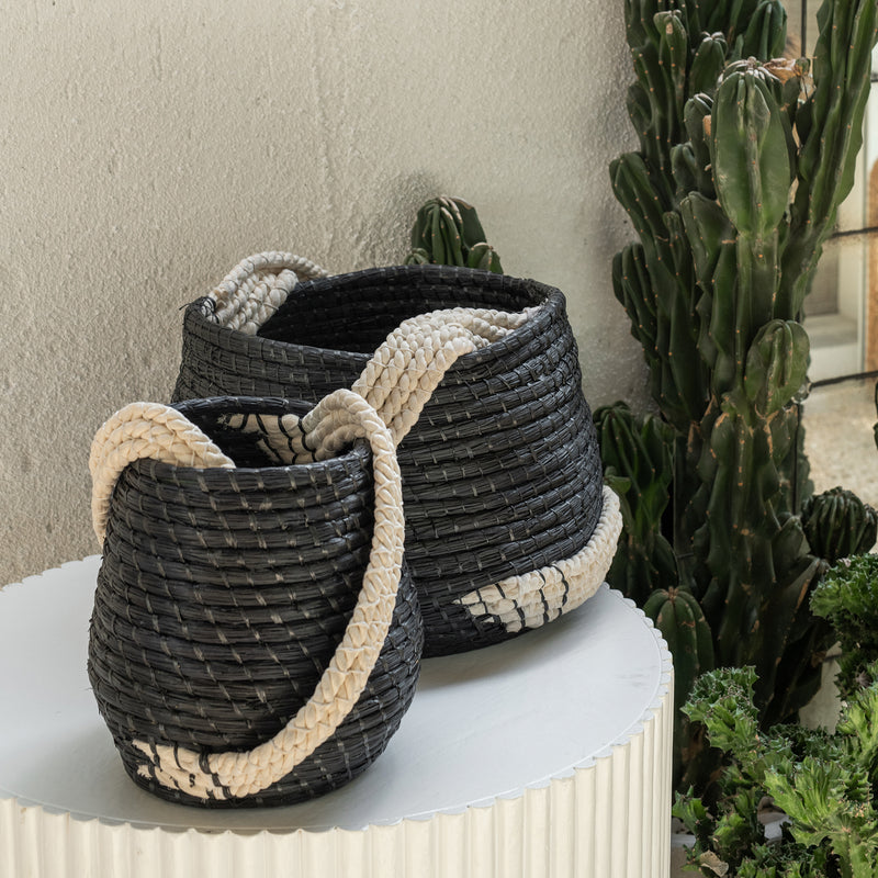 Mendong 5947 Basket — Black/White - Empire Home