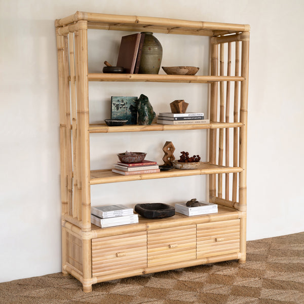Studio Bamboo Bookcase — 3 Drawer - Empire Home