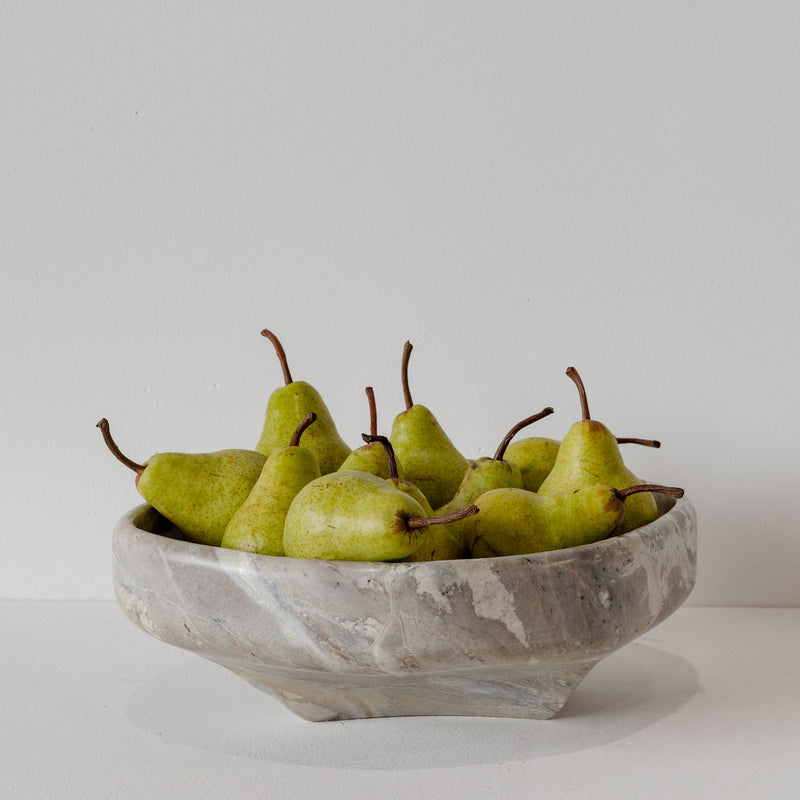 Suki Marble Round Bowl — Brown - Empire Home