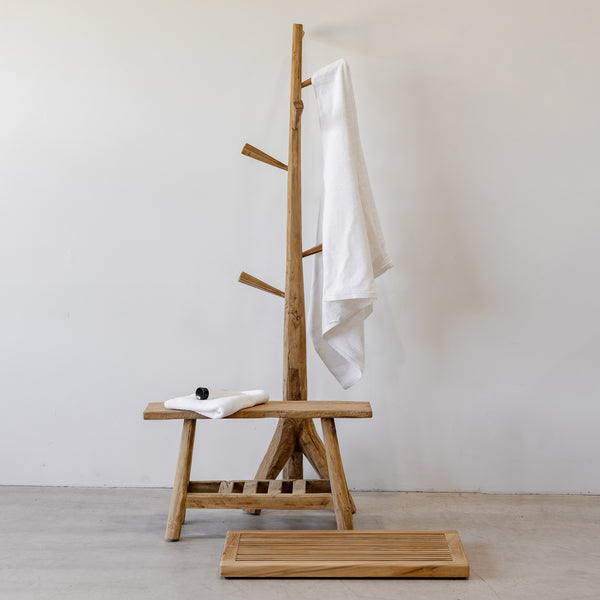 Organic Teak Hat Stand — Raw - Empire Home