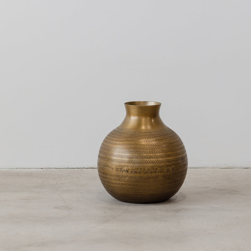 Beaten Ball Vase — Dark Brass - Empire Home
