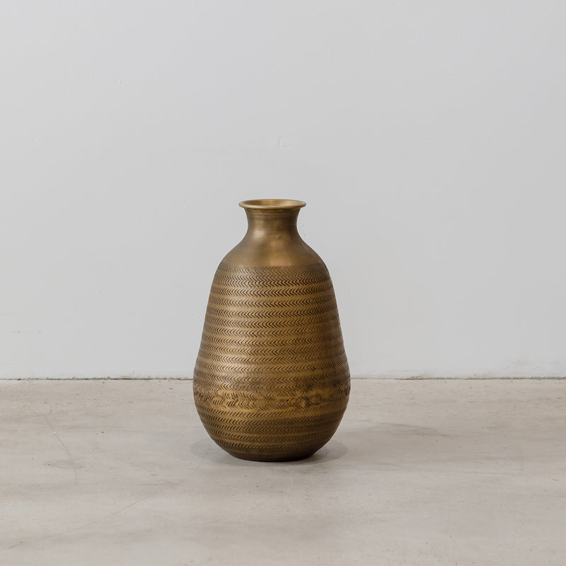 Beaten Bottle Vase — Dark Brass - Empire Home