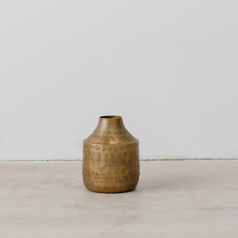 Beaten Stem Vase — Dark Brass - Empire Home