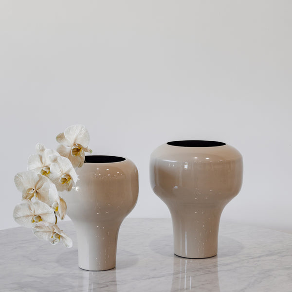 Dahlia Wide Vase — Putty - Empire Home