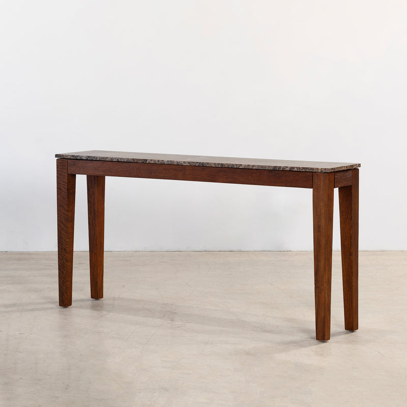 Buddha Console — Rustic Walnut/Choc Marble - Empire Home