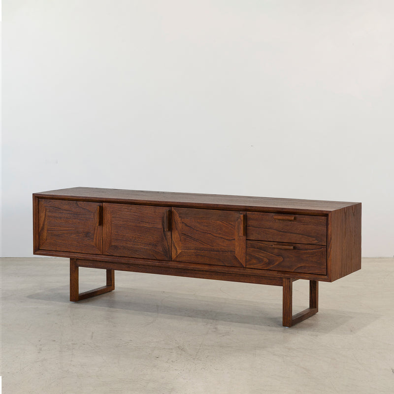 Enzo Entertainment Unit — Rustic Walnut - Empire Home