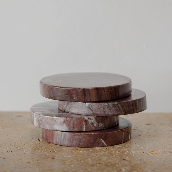 Marble Coaster — Red Levanto - Empire Home