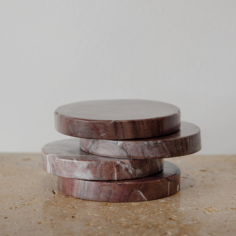 Marble Coaster — Red Levanto - Empire Home