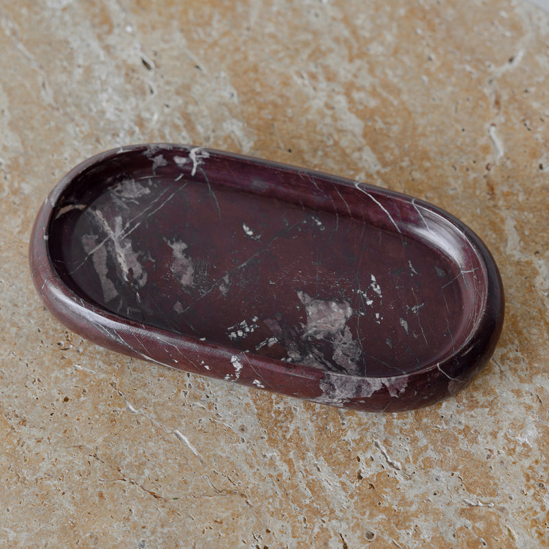 Marble Oval Tray — Red Levanto - Empire Home
