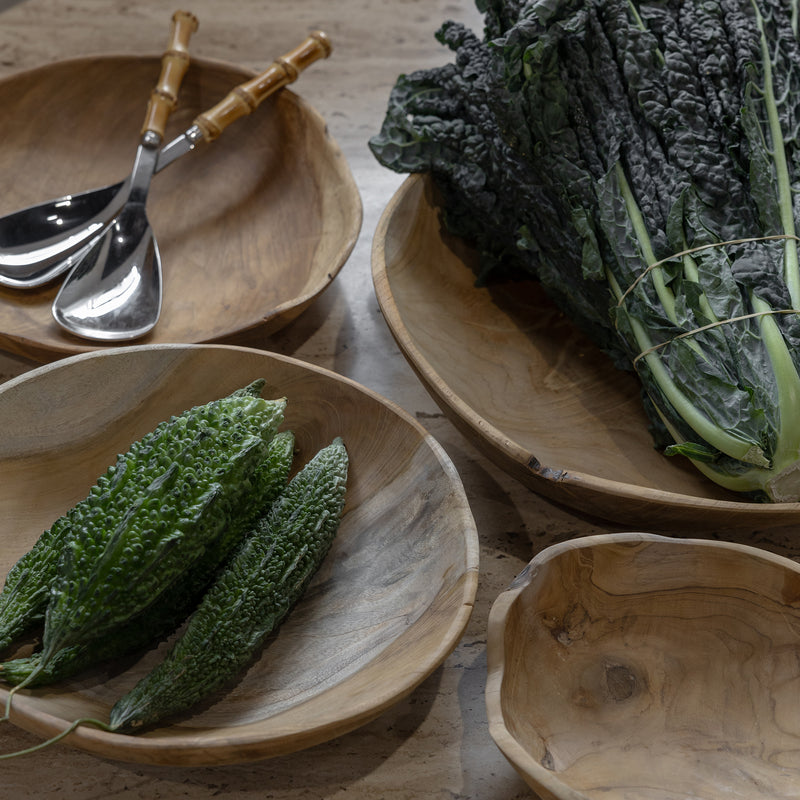 Teak Fruit Bowl — Raw - Empire Home