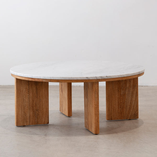 West Coffee Table — Rustic Matte/Marble - Empire Home