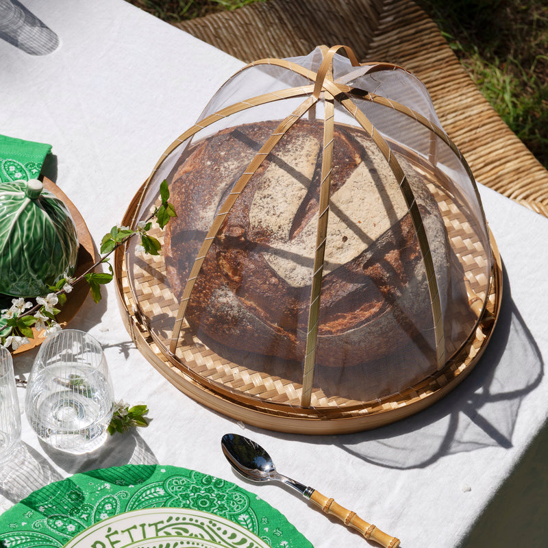 Bamboo Tray With Food Cover - Empire Home