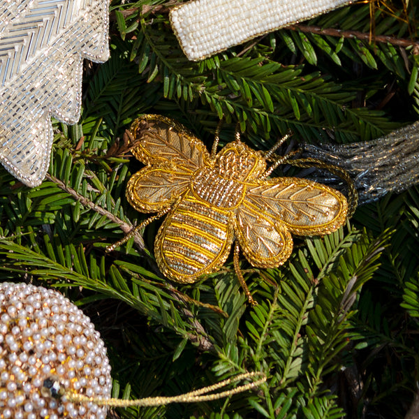 Hand Beaded Bee — Gold - Empire Home