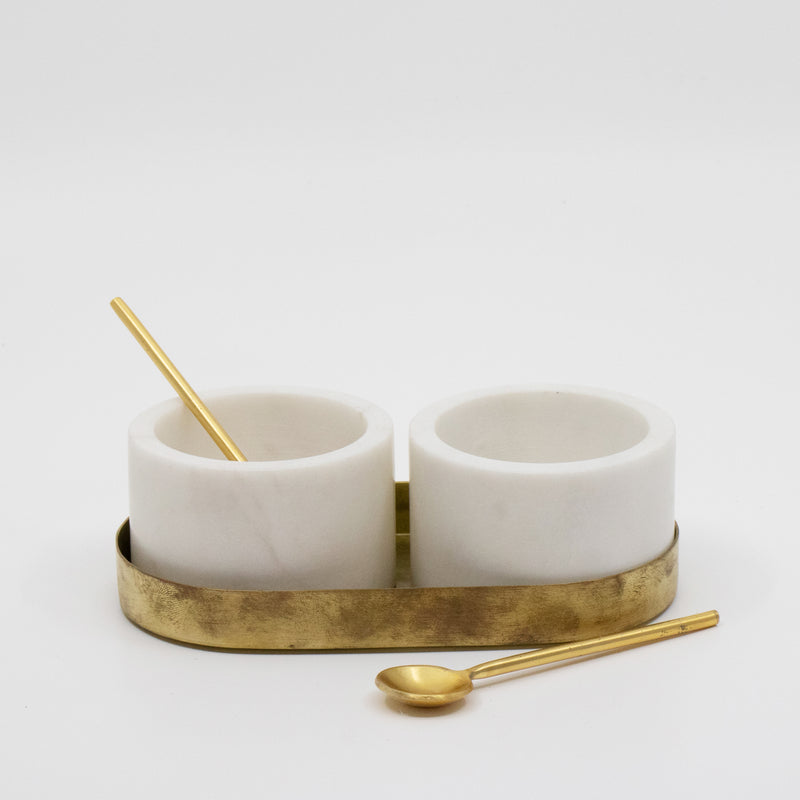 Marble Bowls with Tray - Empire Home