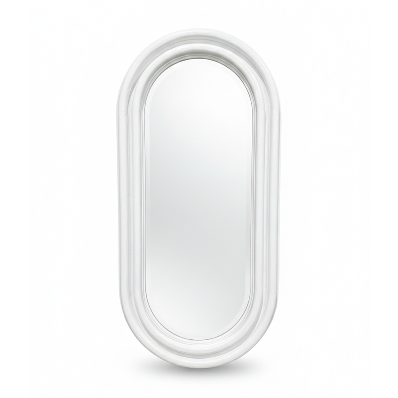 Retreat Oval Mirror — White - Empire Home