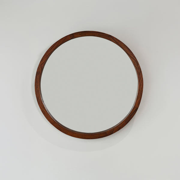 Retreat Round Mirror — Rustic Walnut - Empire Home