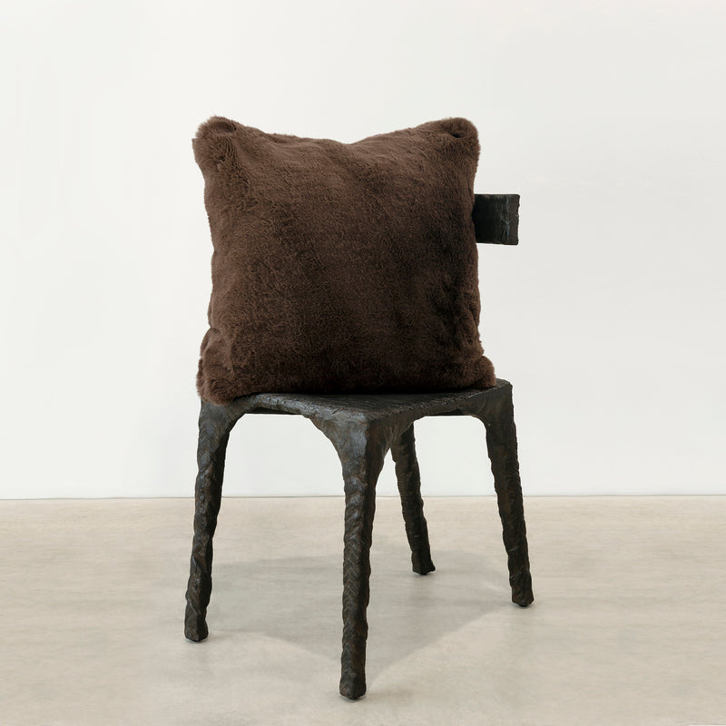 Empire Faux Fur Cushion — Chocolate - Empire Home