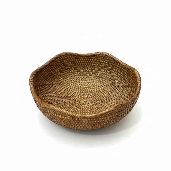 Weaver Scallop Bowl — Natural - Empire Home