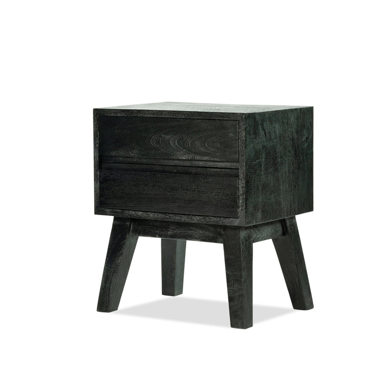 Amsterdam 2 Drawer Bedside — Black - Empire Home