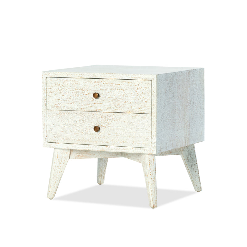 Marilyn Bedside — Old Rustic White Wash - Empire Home