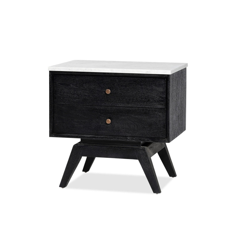 Sari Bedside — Black/White Marble - Empire Home