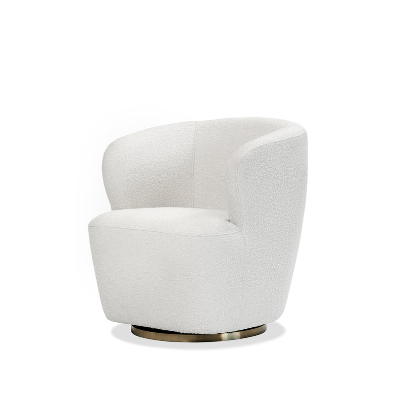 Betsy Swivel Chair — Cream Boucle - Empire Home