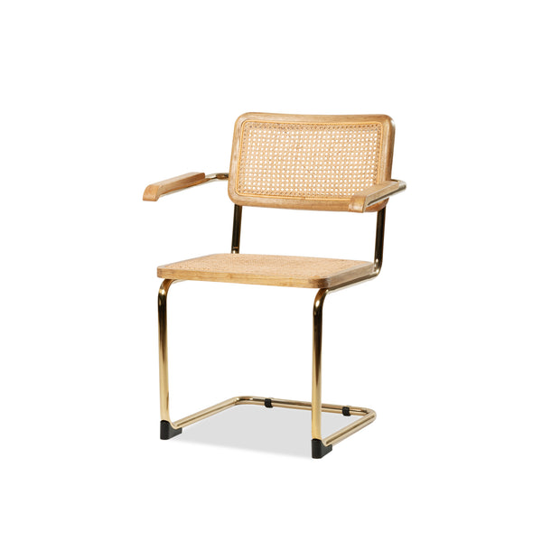 Breuer Rattan Arm Chair — Brass - Empire Home