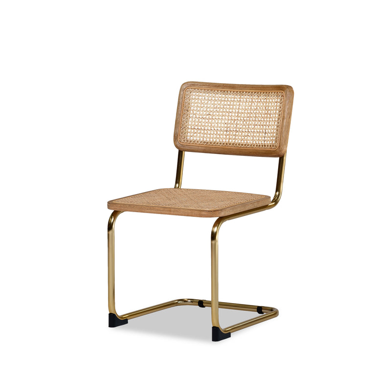 Breuer Rattan Side Chair — Brass - Empire Home