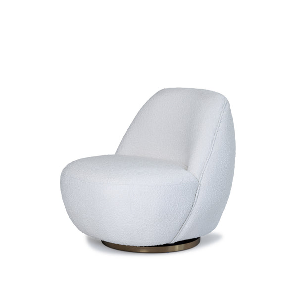Chateau Swivel Chair — Cream Boucle - Empire Home