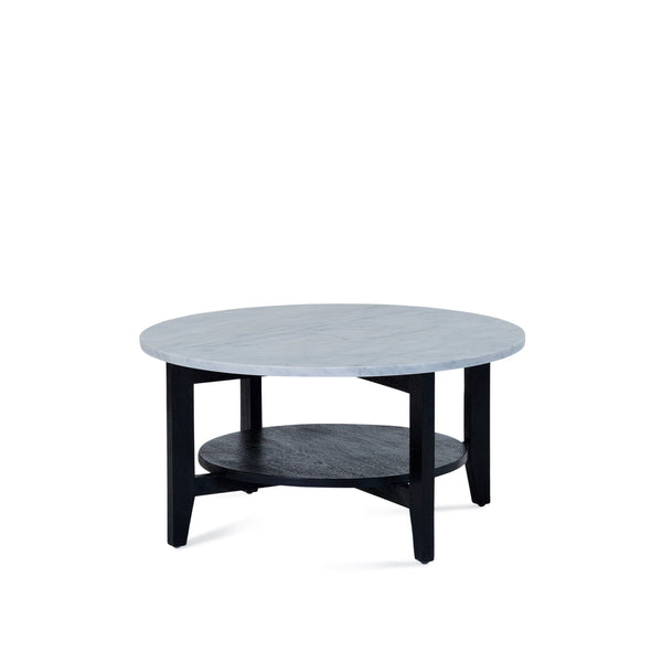 Norveau Coffee Table — Black/ White Marble - Empire Home