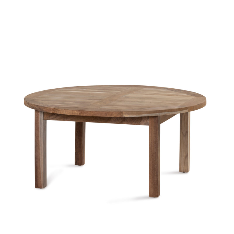 Teak Slatted Coffee Table — Round - Empire Home