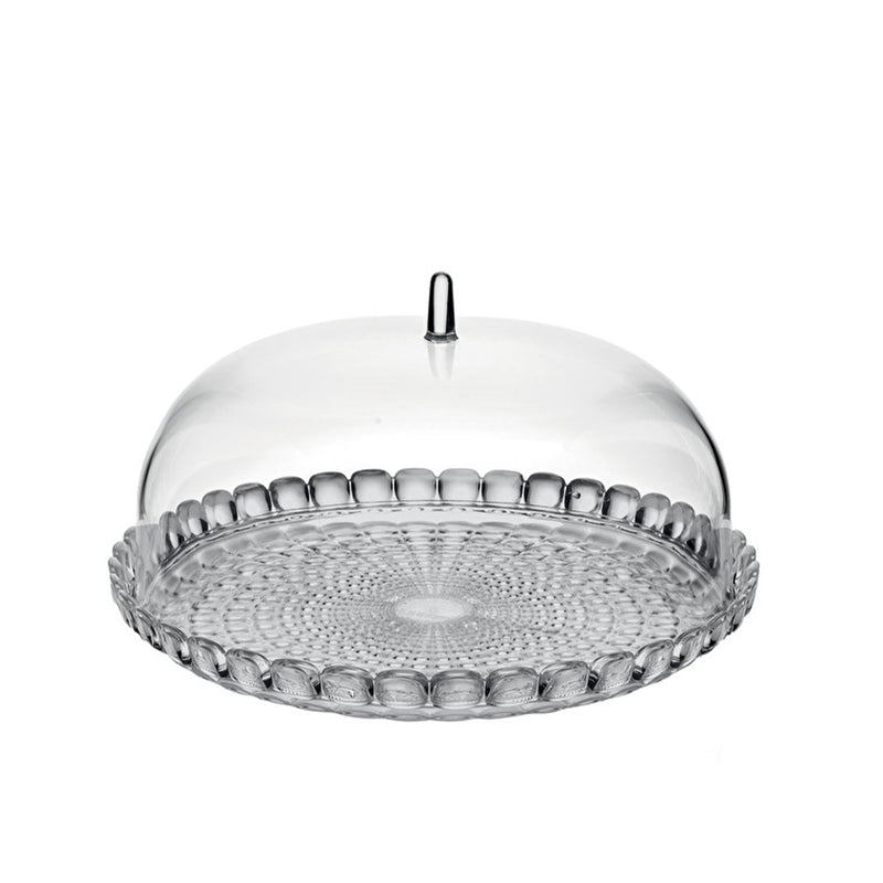 Tiffany Cake Stand with Dome — Transparent - Empire Home