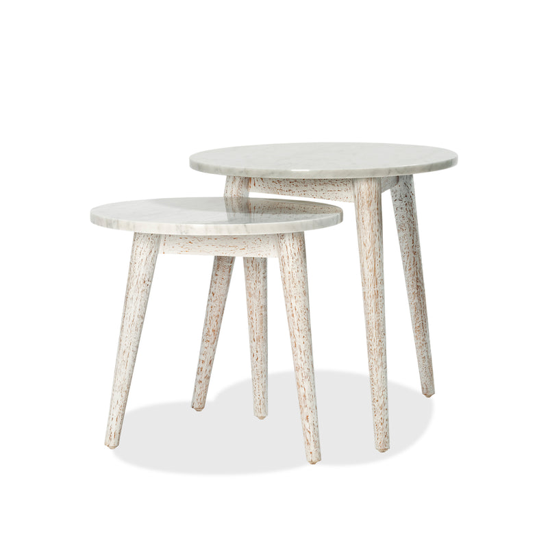 Destiny Side Table — Old Rustic White Wash - Empire Home
