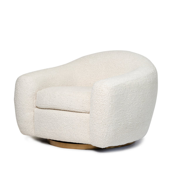 Tommy Swivel Chair — Cream Sherpa - Empire Home