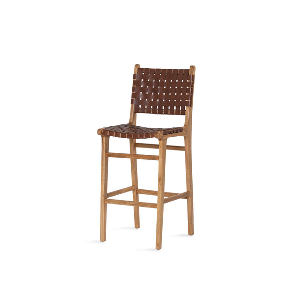 Vogue Bar Chair — Natural Sealed/Brown Leather - Empire Home
