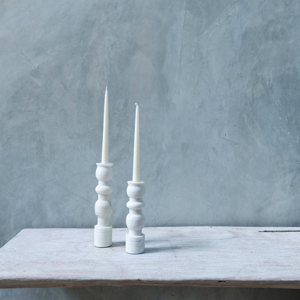 White Marble Candle Holder Large - Empire Home